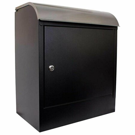 BOOK PUBLISHING CO Selma Locking Wall Mount Letter & Parcel Mailbox Black - Stainless Steel GR2642698